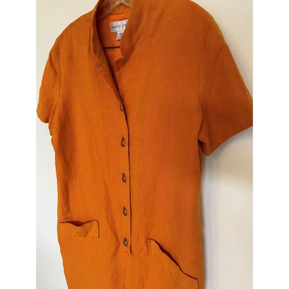 Maggy London Women's 12 Dress Linen/Rayon Pumpkin Sheath Career - Picture 8 of 10